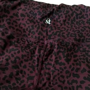 Purple leopard print yoga pants